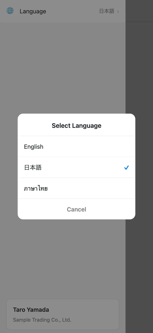 表示言語の選択